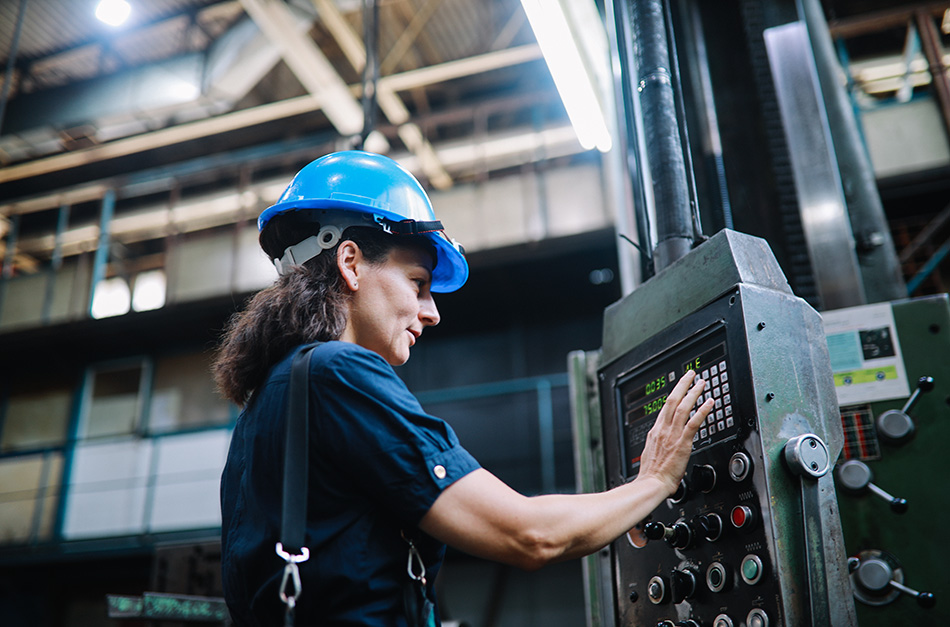 Steel Reef employee working at a plant.